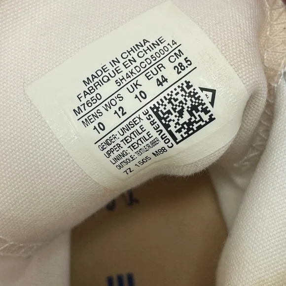 Converse Chuck Taylor All Star High Top White Canvas Sneakers M7650 Y2K M 10 W12 - Picture 12 of 13